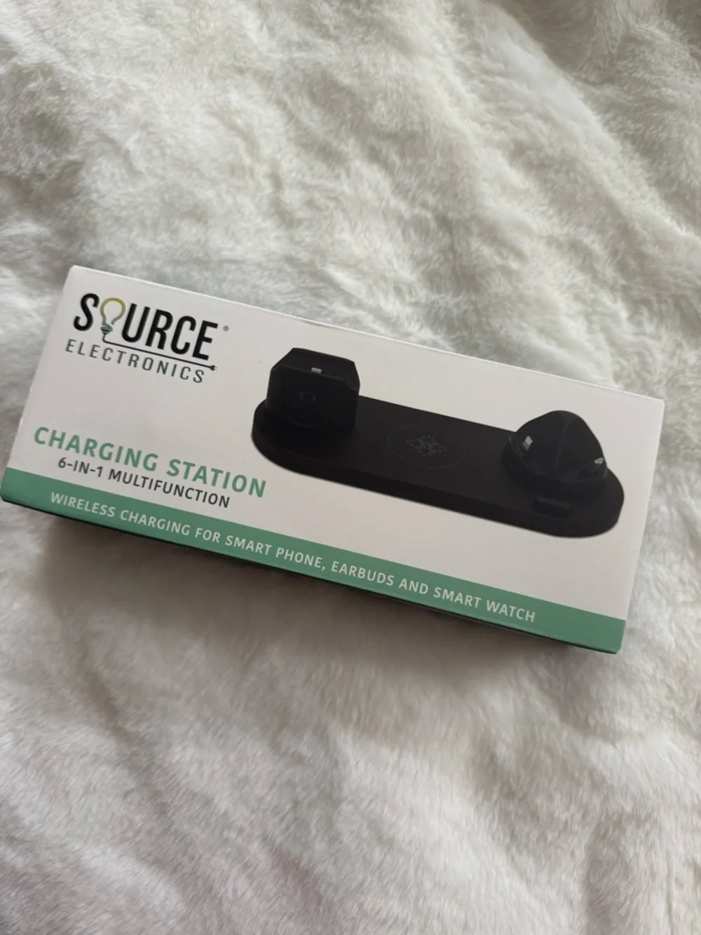 Source Electronics 6-in-1 Wireless Charging Station - Black - NIB